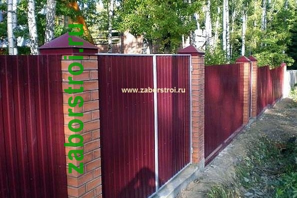 Заборы из профнастила с воротами и калиткой под ключ 30 метров